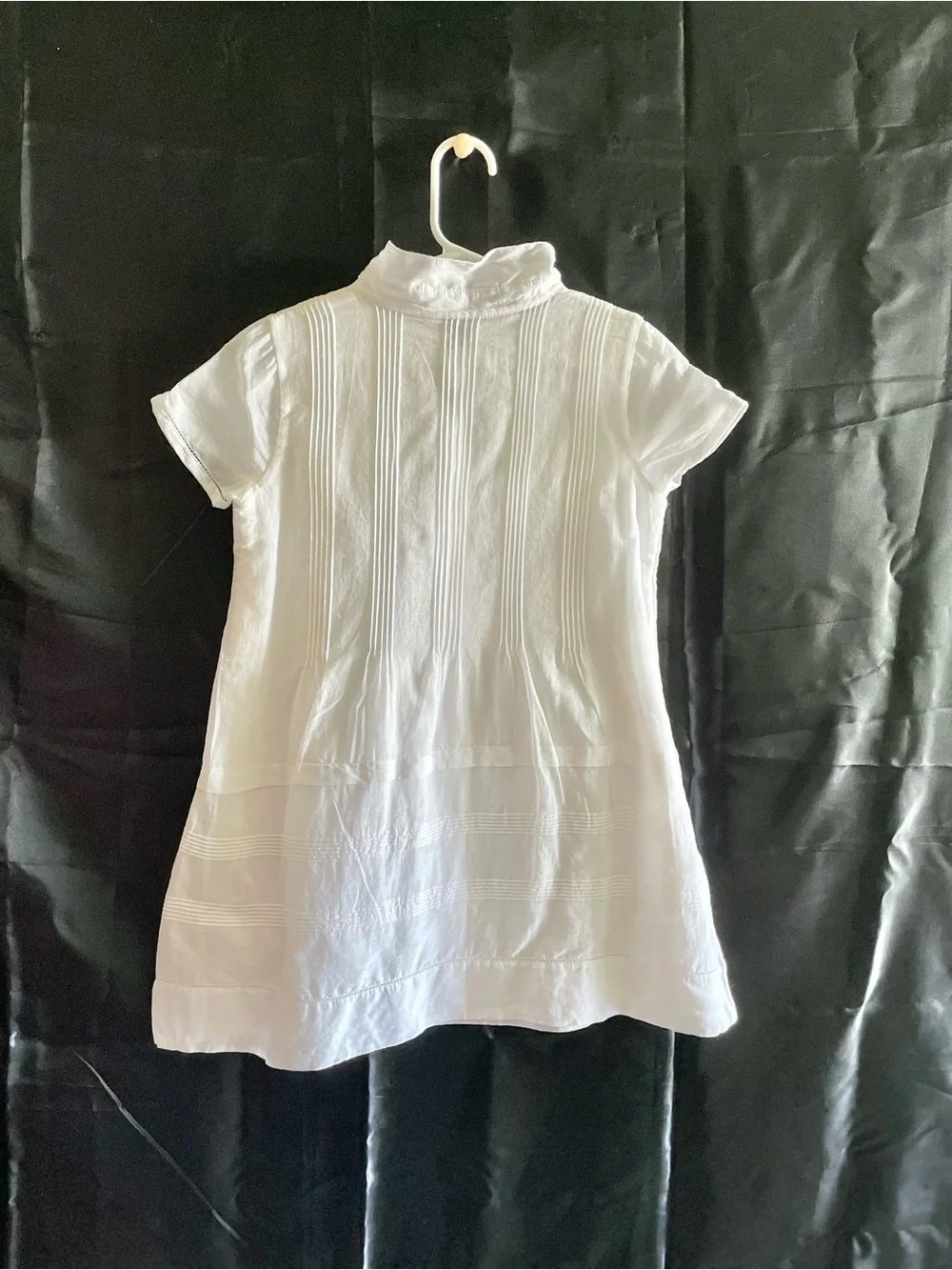 Burberry White Pintuck Short Sleeve Top